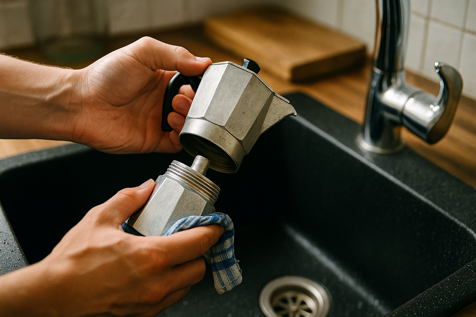 Percolator ontkalken met azijn - kalkaanslag verwijderen stap voor stap